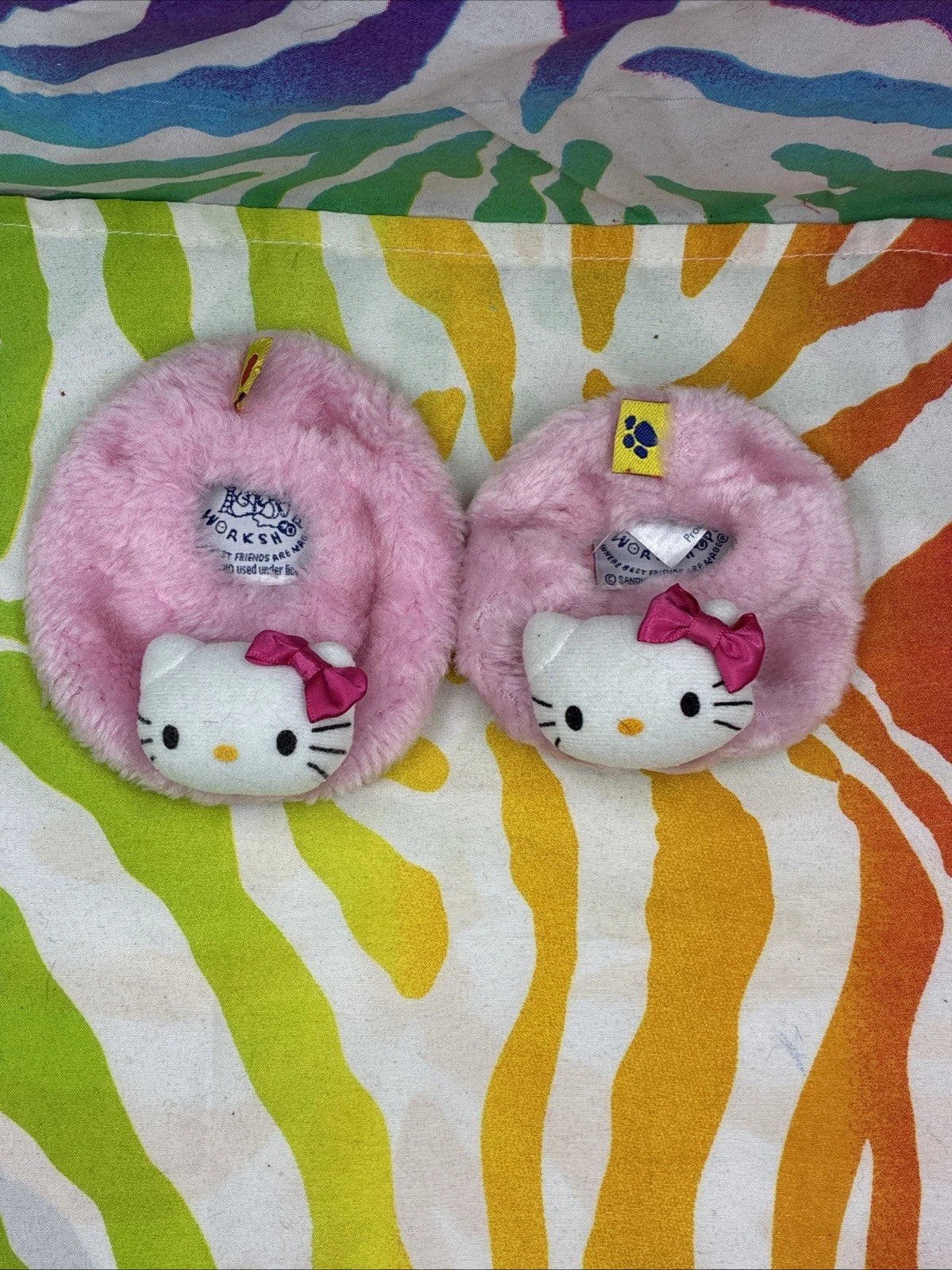 Build A Bear Shoes Hello Kitty Pink Fuzzy With Pink Bow Slippers