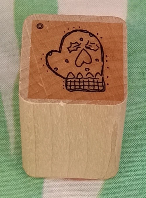 JRL Design Winter Mitten Rubber Stamp Wood