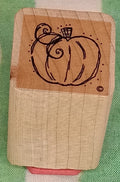 JRL Design Pumpkin Outline #J64 Rubber Stamp Wood