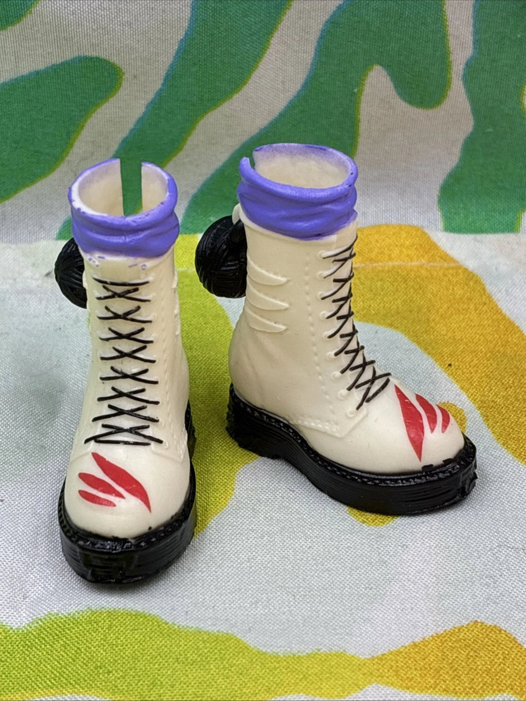 Monster High G3 Toralei Stripe Core Doll Shoes White Boots W/ Yarn Only