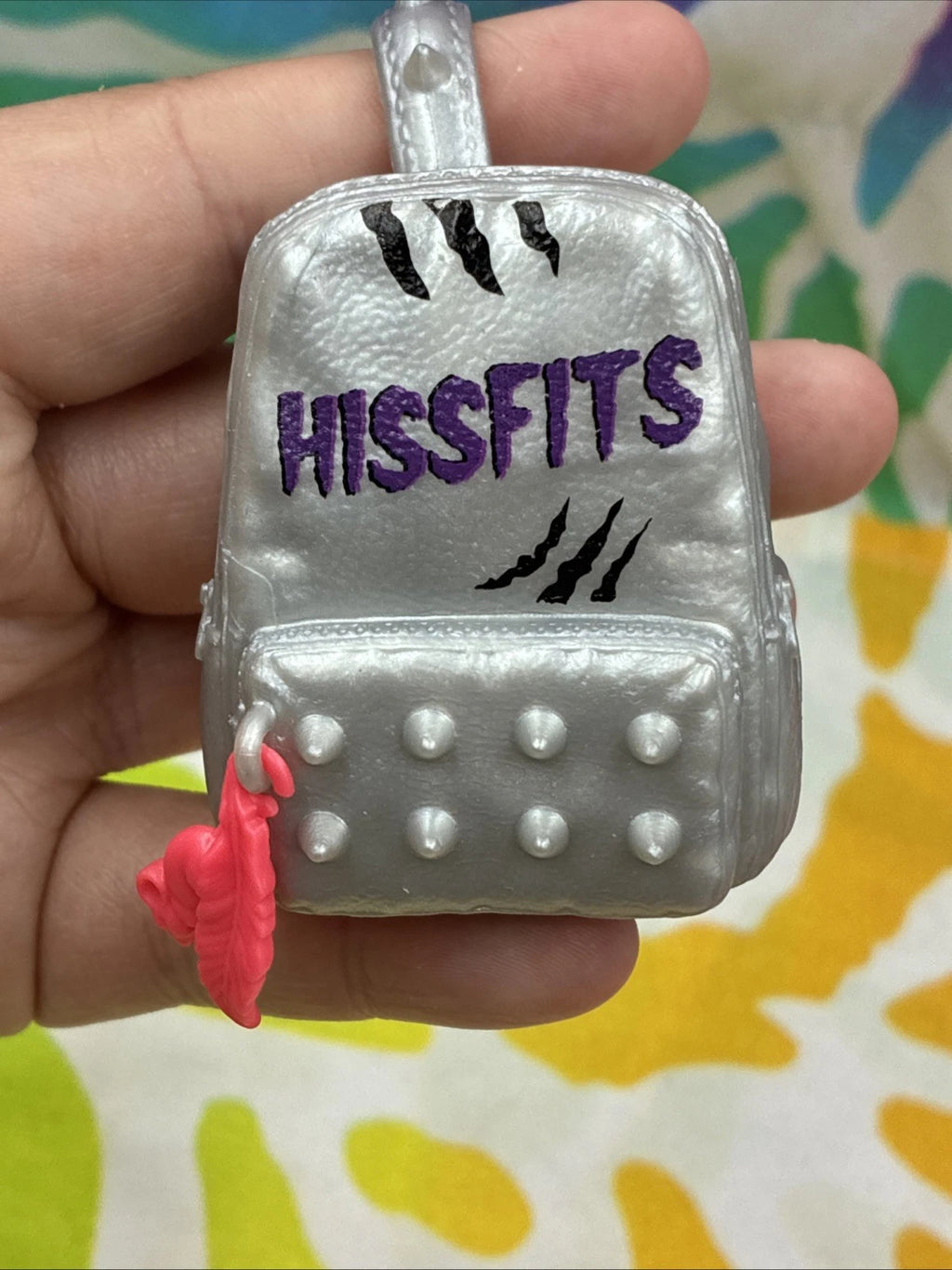 Monster High G3 Toralei Stripe Core Doll Bag Silver Backpack W/ Charm Only