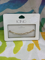New Icing Costume Jewelry Gold Tone Chain Anklet NIB