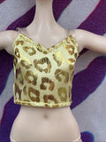 Monster High G3 Clawdeen Wolf Monster Ball Doll Clothes Gold Leopard Shirt Only