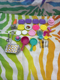 Barbie Doll Kitchenware 32 Piece Lot Plates Cups Cake Pot Food Pan Utensils