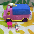 Polly Pocket Pollyville Ice Cream Truck W/ Doll & Table 2018