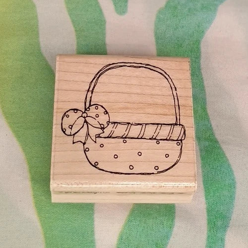 JRL Design Polk Dot Easter Basket Rubber Stamp Medium
