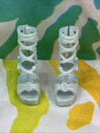 Monster High G3 Catty Noir Hauntlywood Mysteries Doll Silver Sandal Shoes Only
