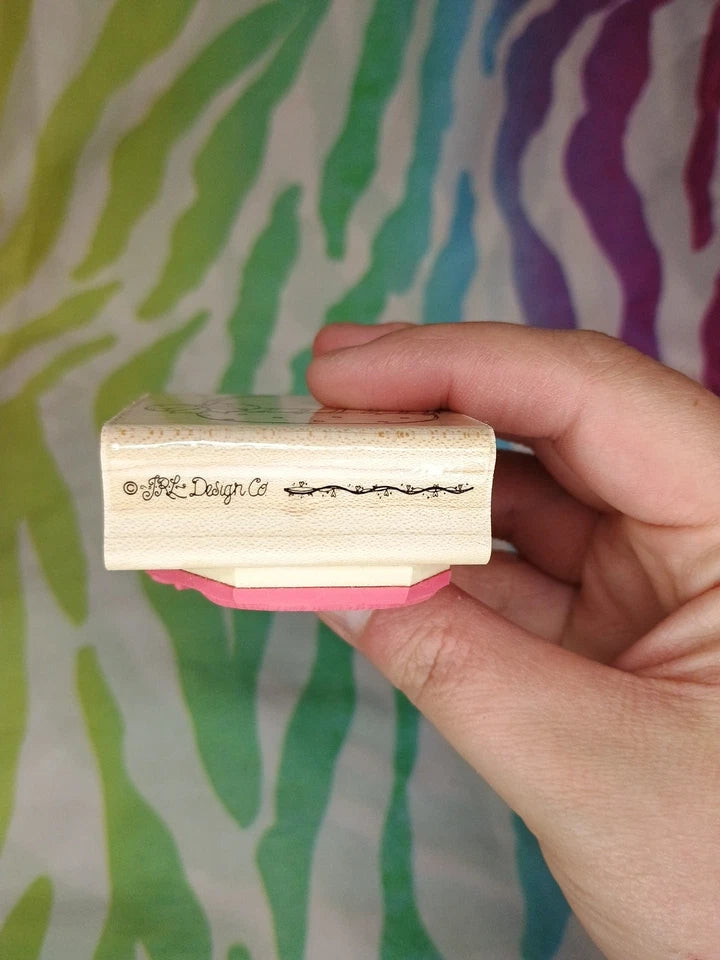 JRL Design Polk Dot Easter Basket Rubber Stamp Medium