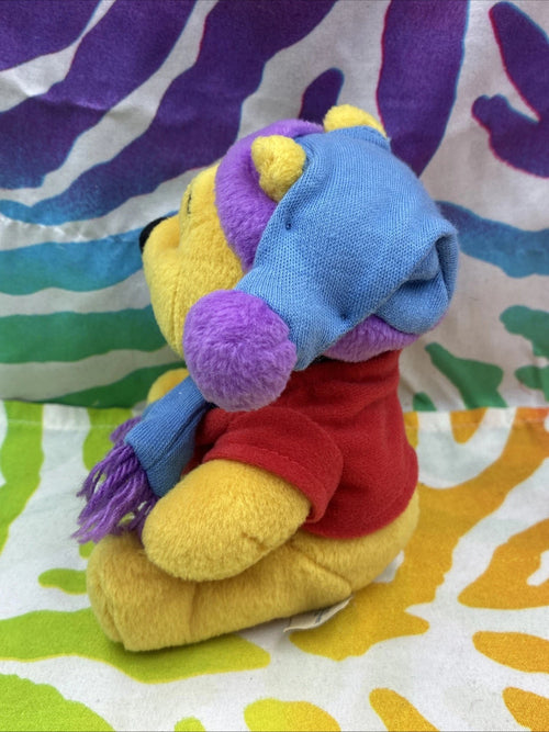 Disney Mattel Star Bean Winter Winnie The Pooh Beanbag 6” Plush