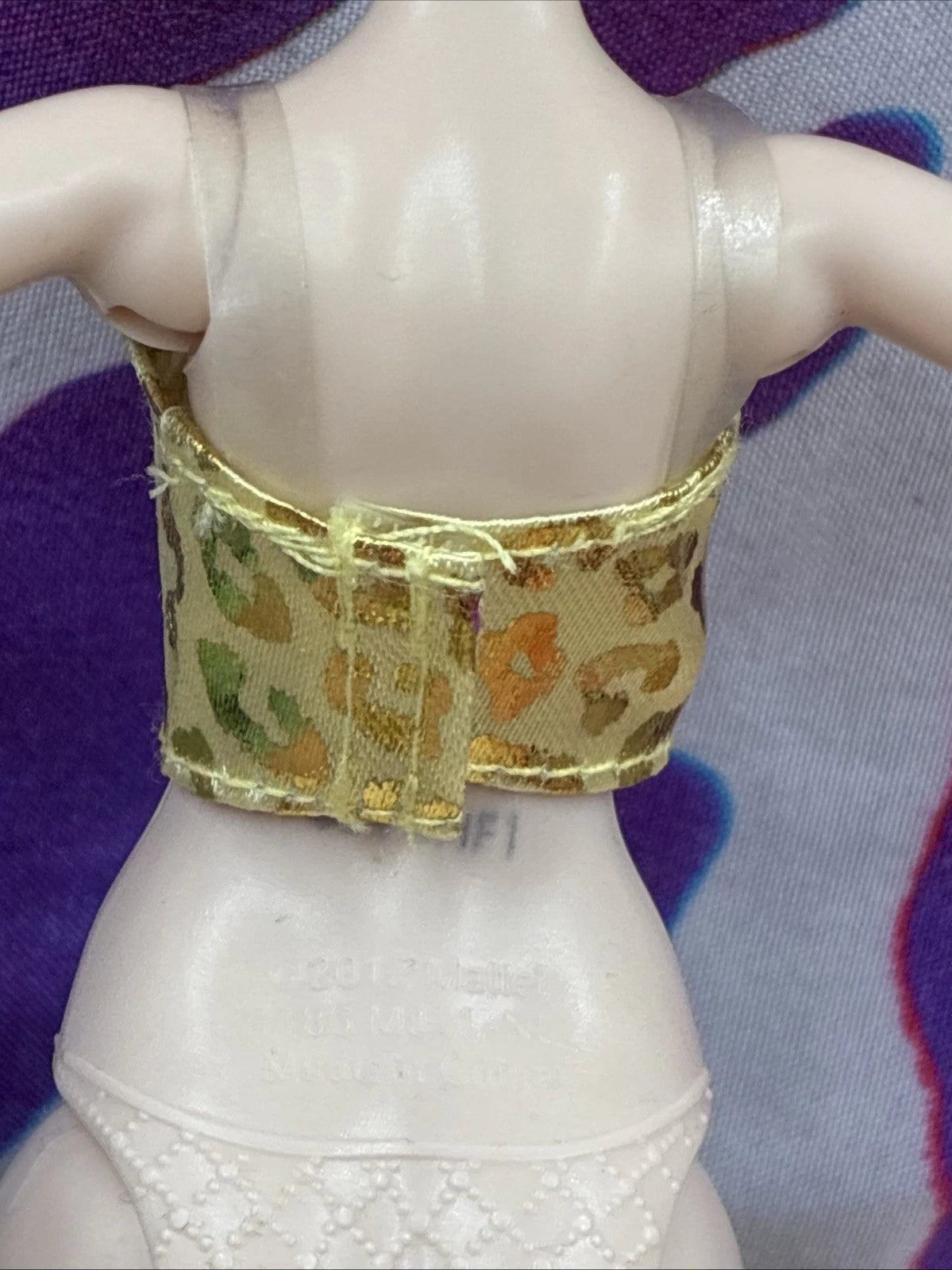 Monster High G3 Clawdeen Wolf Monster Ball Doll Clothes Gold Leopard Shirt Only