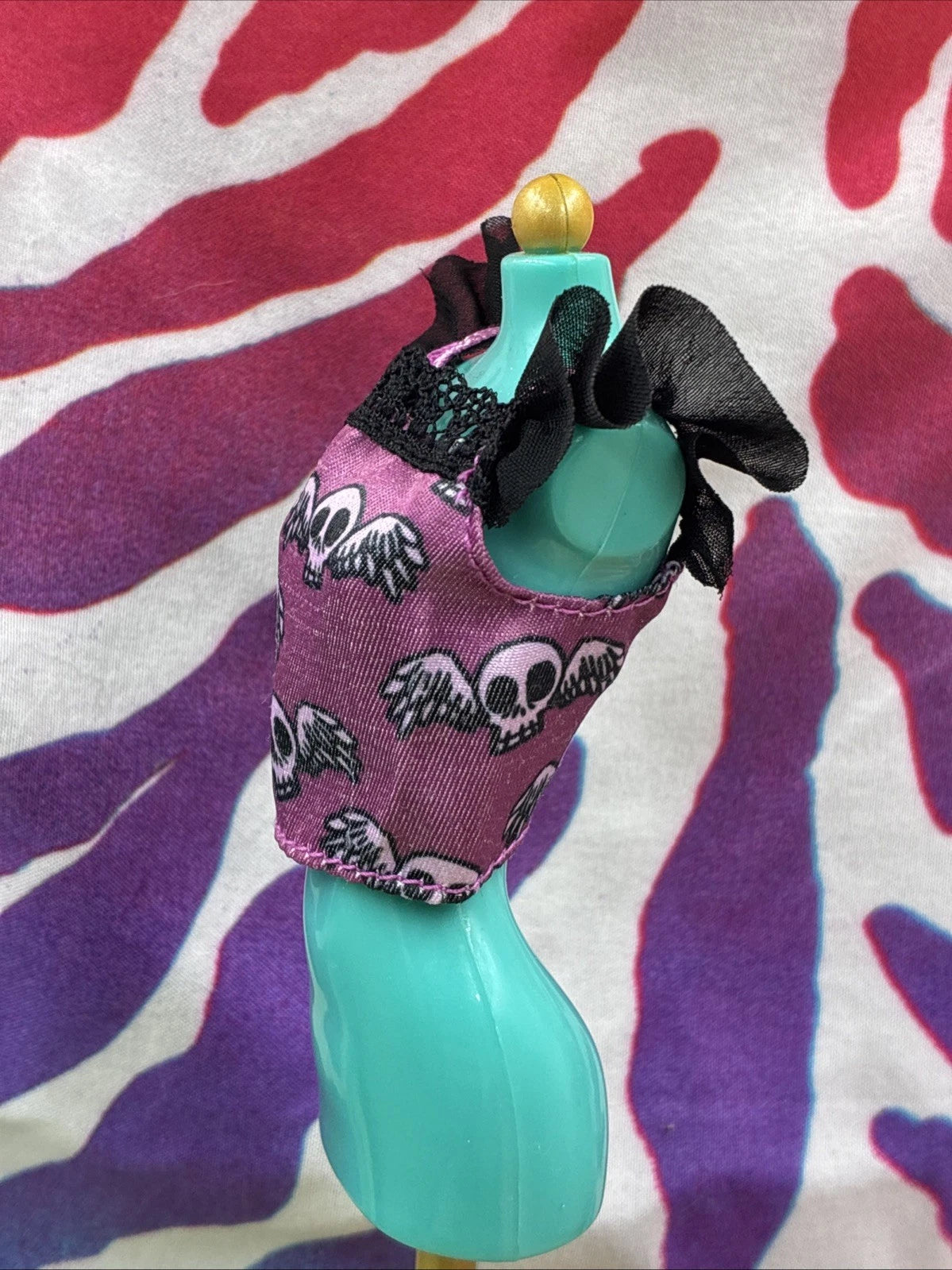 Disney ILY 4Ever Jack & Sally Doll Clothes Purple Flying Skull Blouse Top Only
