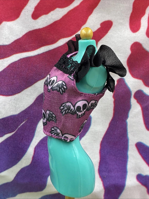 Disney ILY 4Ever Jack & Sally Doll Clothes Purple Flying Skull Blouse Top Only