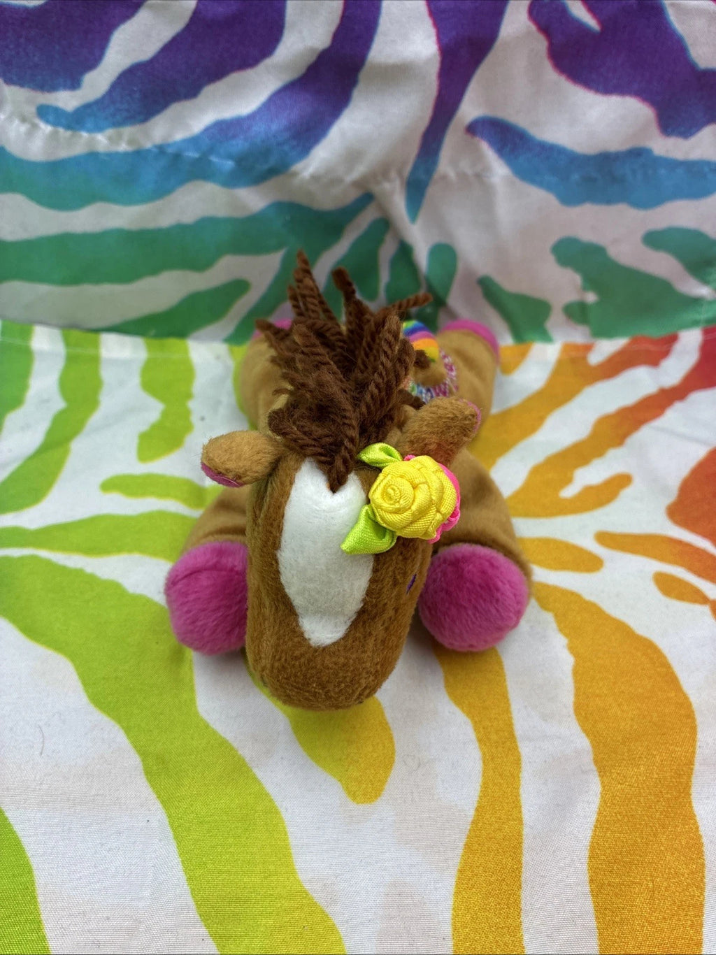 Vintage 1998 Lisa Frank Fantastic Beans 8” Rainbow Chaser Beanbag Plush
