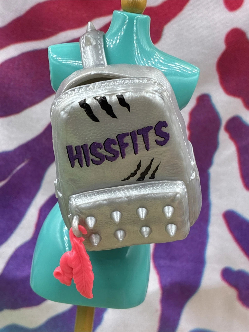 Monster High G3 Toralei Stripe Core Doll Bag Silver Backpack W/ Charm Only