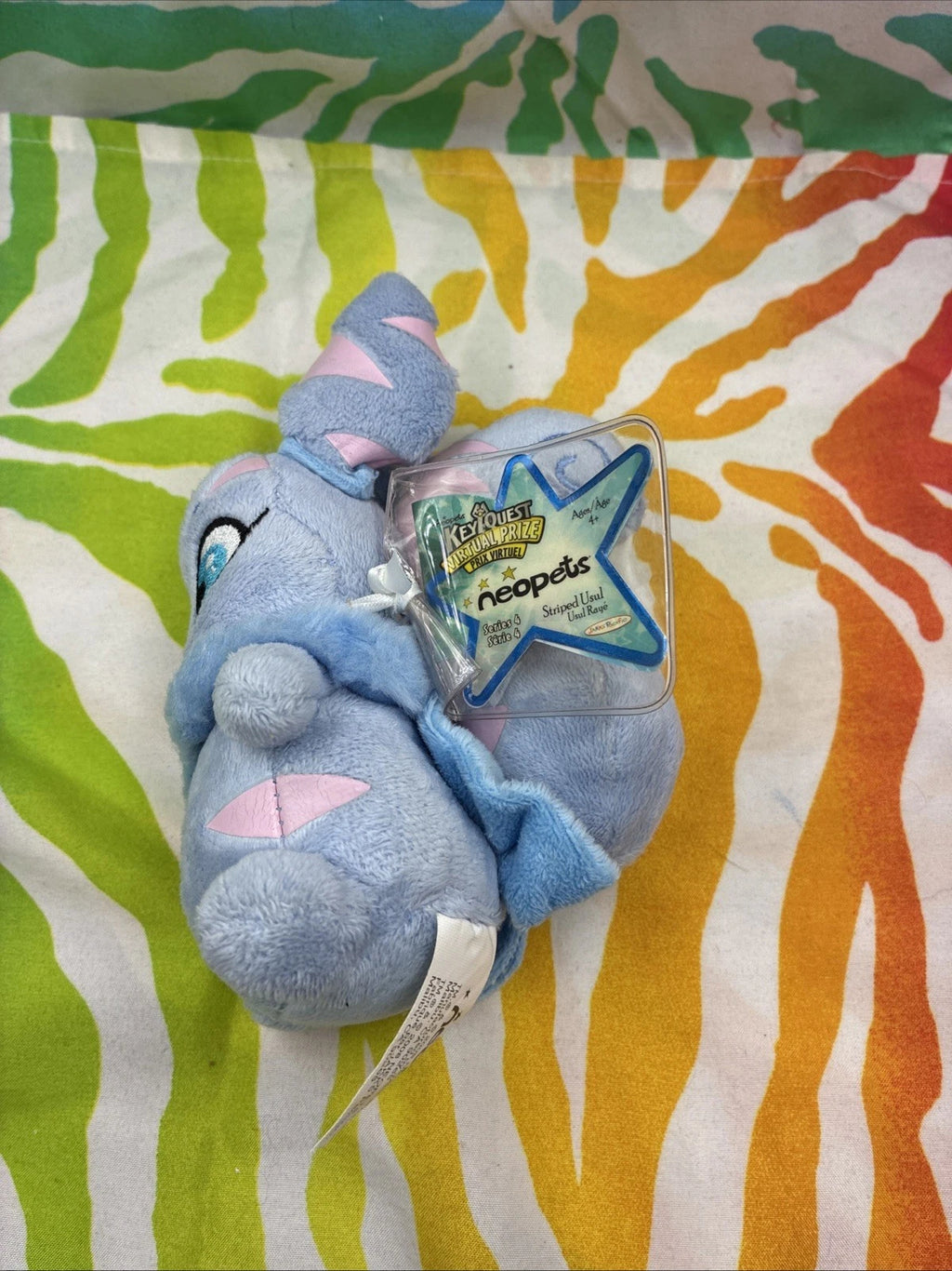 Neopets Striped Usul Keyquest Plush With Sealed Code Tag 2008 Series 4