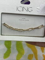 New Icing Costume Jewelry Gold Tone Chain Anklet NIB