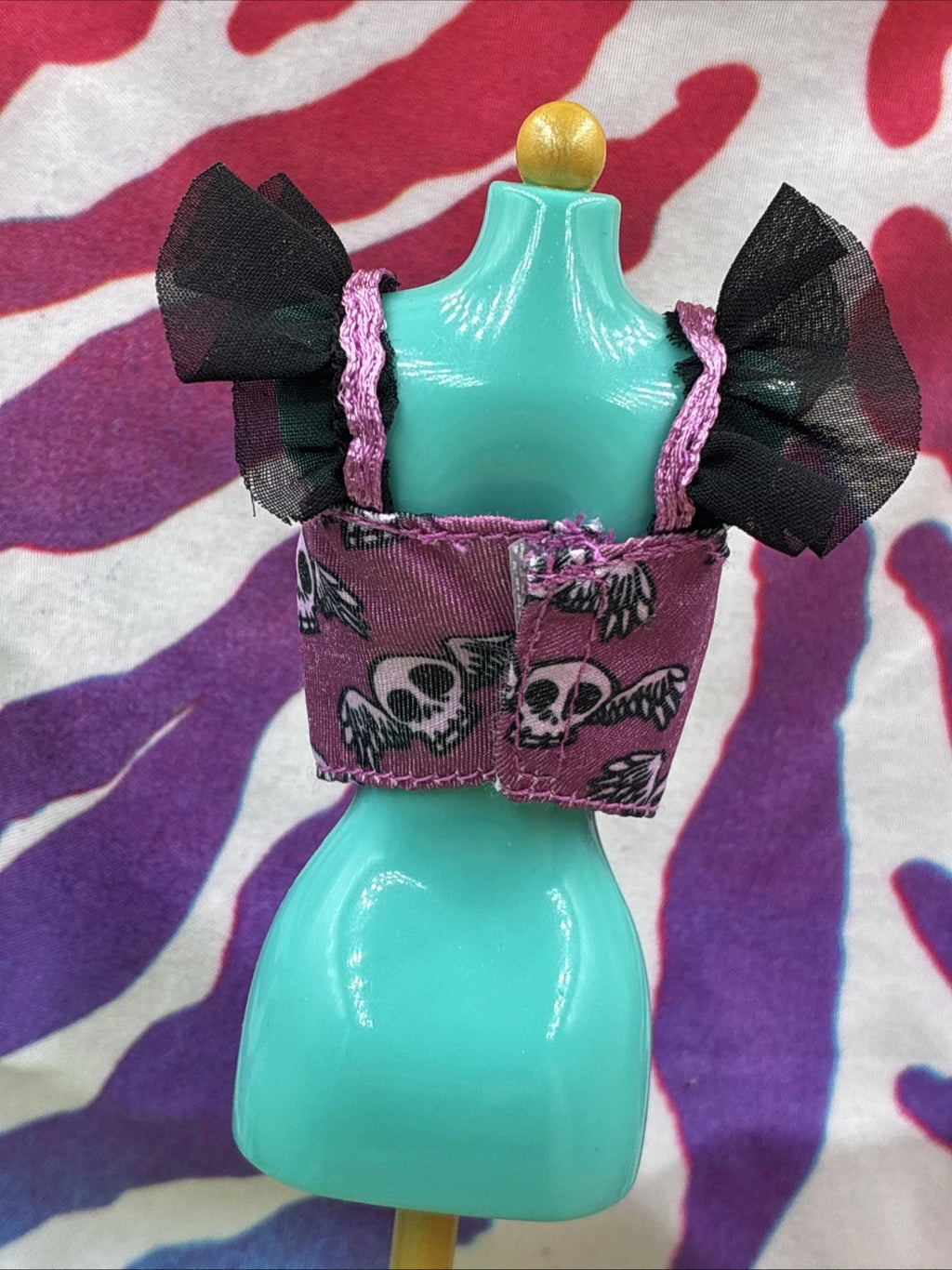 Disney ILY 4Ever Jack & Sally Doll Clothes Purple Flying Skull Blouse Top Only