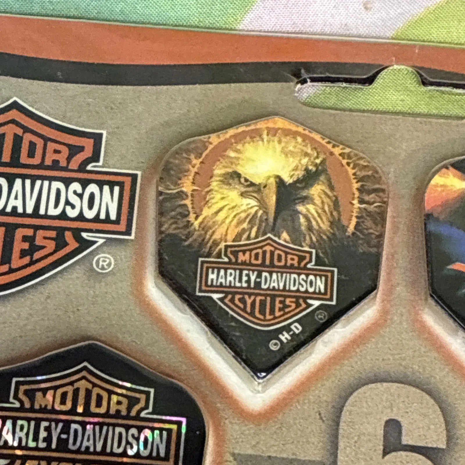 Harley Davidson 6 Pack Dart Wings New Old Stock Eagle Flames