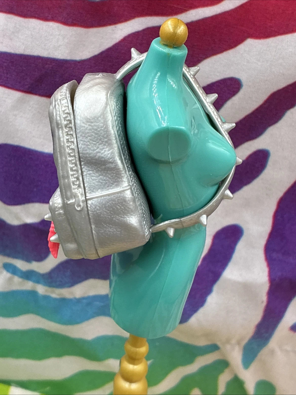 Monster High G3 Toralei Stripe Core Doll Bag Silver Backpack W/ Charm Only