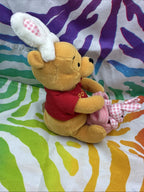 Disney Store Winnie The Pooh 8” Easter Bunny Beanbag Plush W/ Pink Gingham