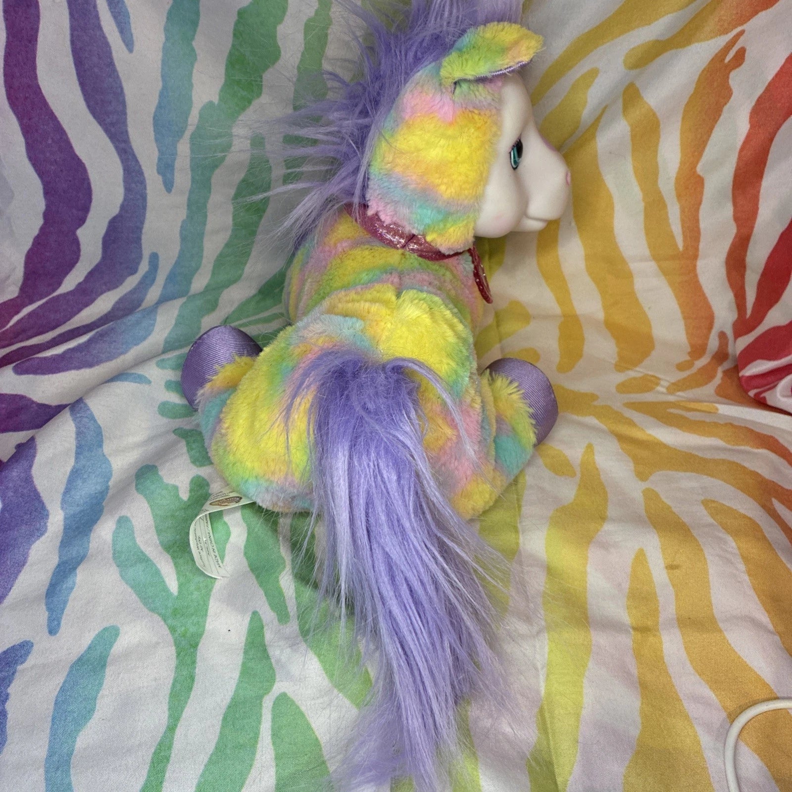Unicorn Baby Surprise Skyla Mother W/ 2 Babies Pastel Tie Dye Plush