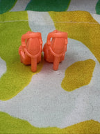 Barbie Doll Shoes Orange Chunky Heel Open Toe Star Design