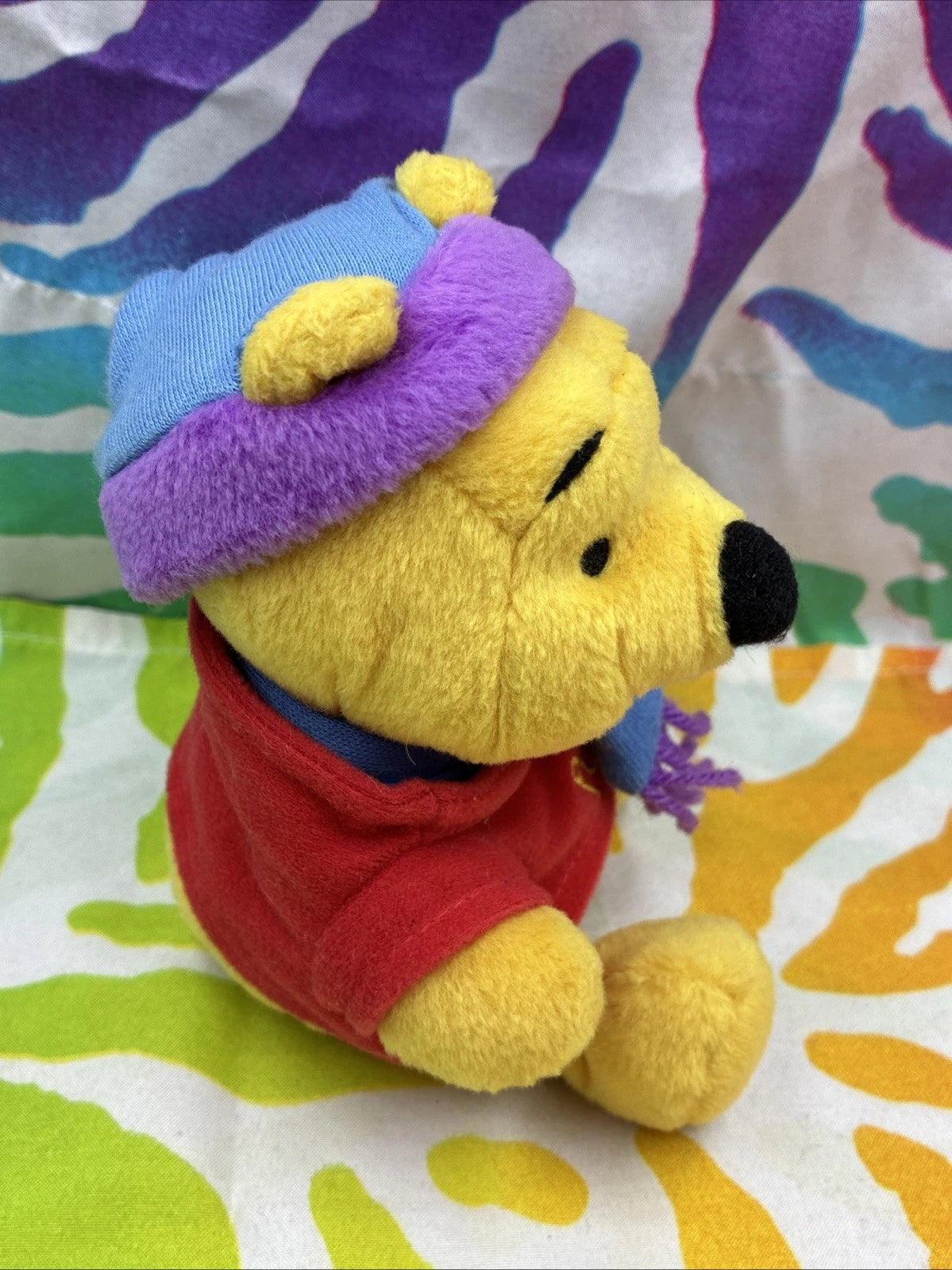 Disney Mattel Star Bean Winter Winnie The Pooh Beanbag 6” Plush