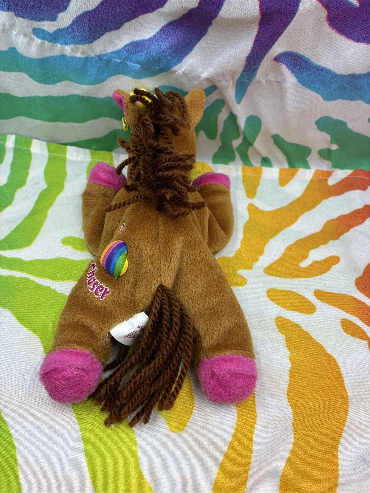 Vintage 1998 Lisa Frank Fantastic Beans 8” Rainbow Chaser Beanbag Plush