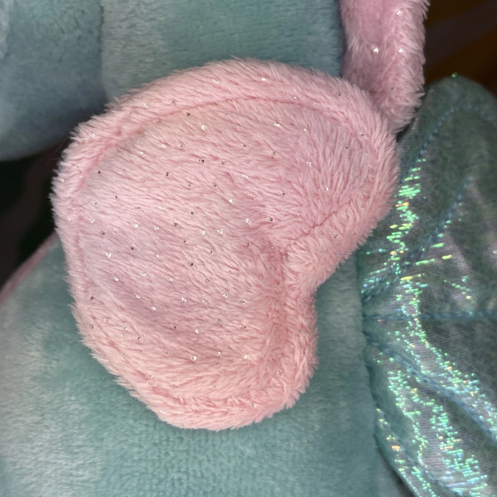 Gund Seahorse 11” Plush Blue Pink Stuffed Animal Sparkly Hearts Coral