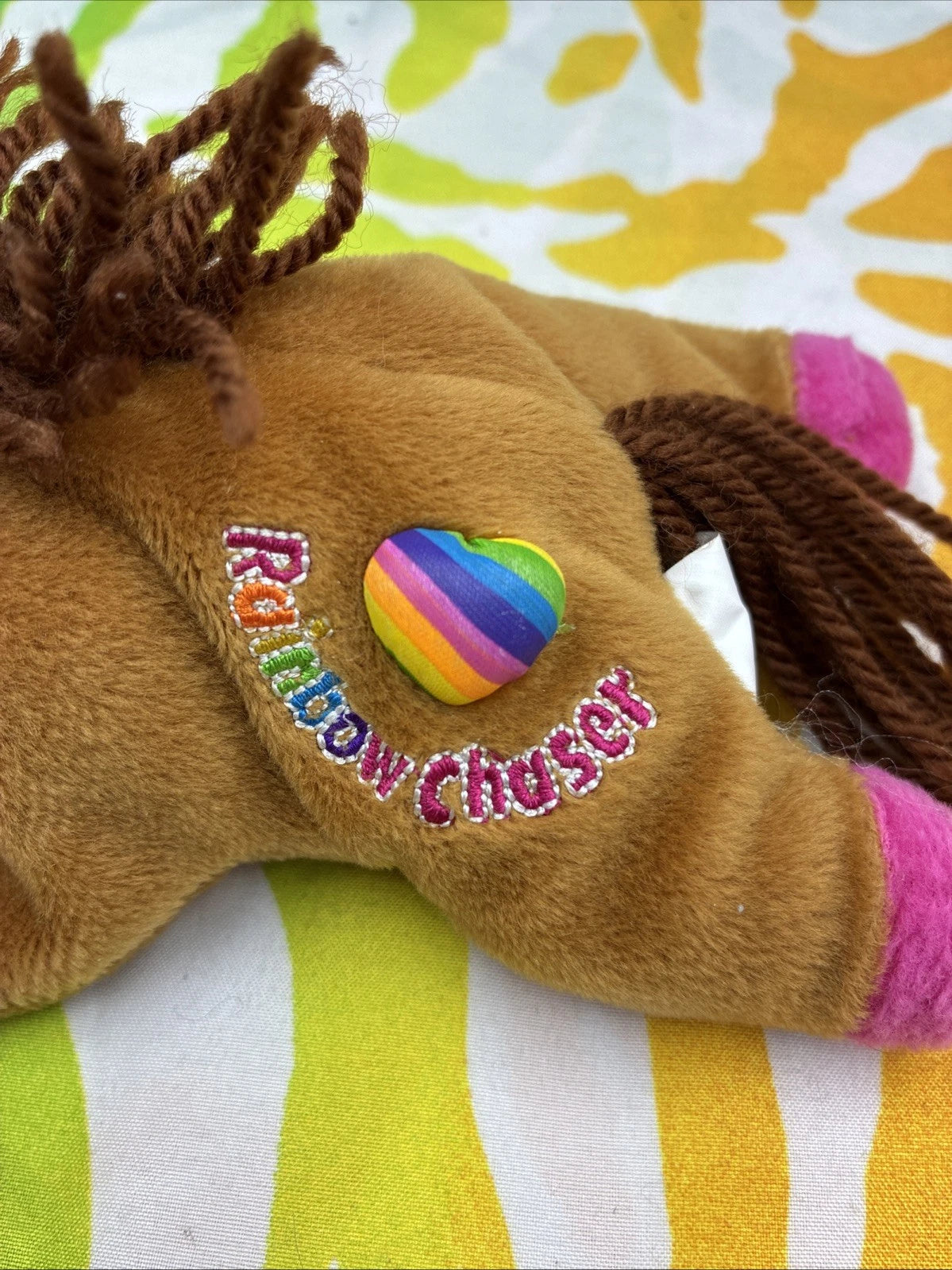 Vintage 1998 Lisa Frank Fantastic Beans 8” Rainbow Chaser Beanbag Plush