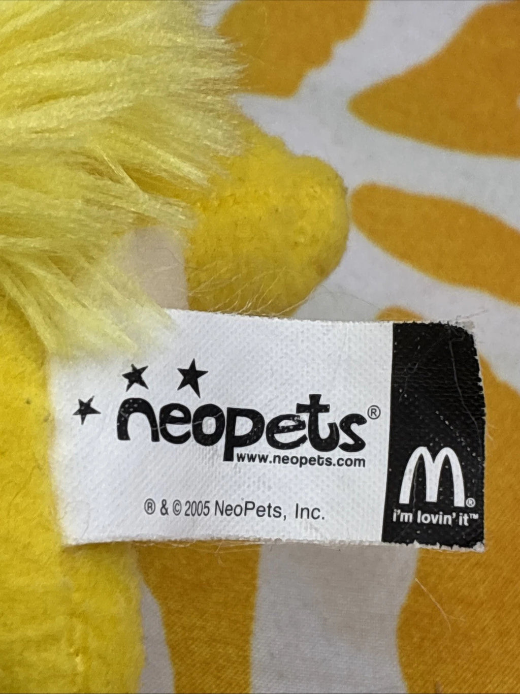 Neopets McDonald’s Yellow Kyrii Happy Meal 5” Plush Toy 2005