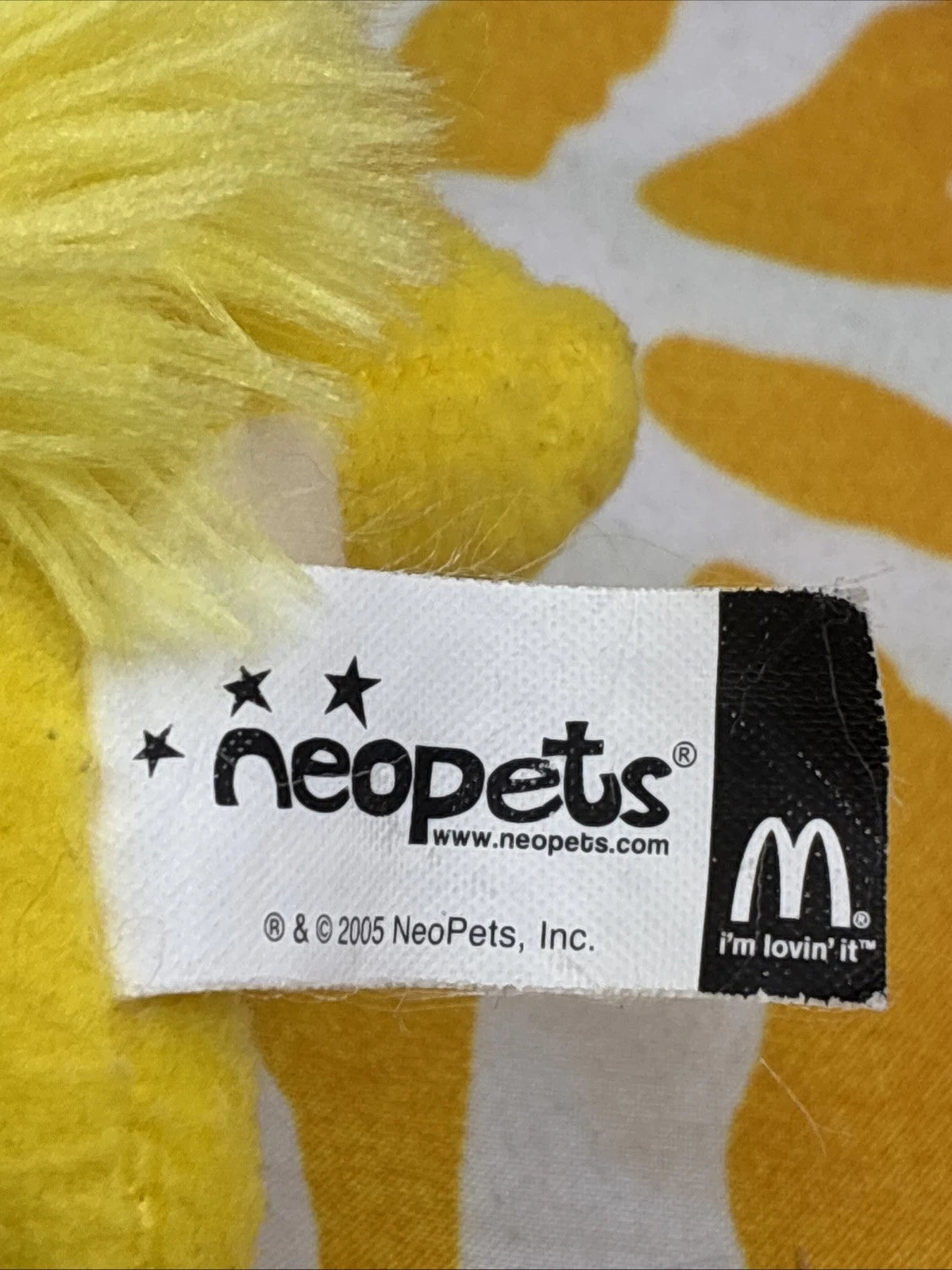 Neopets McDonald’s Yellow Kyrii Happy Meal 5” Plush Toy 2005