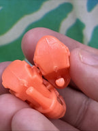 Barbie Doll Shoes Orange Chunky Heel Open Toe Star Design