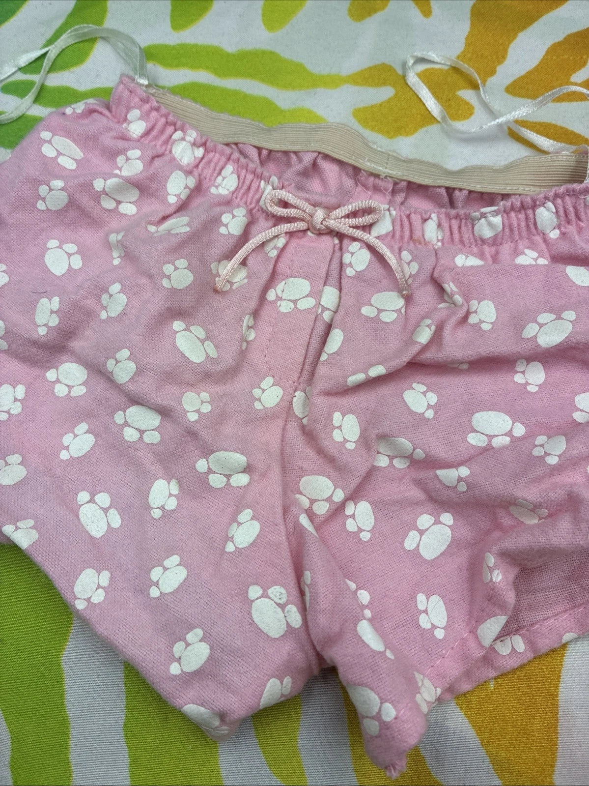 Build A Bear Clothes Glow In The Dark Pink Paw Sleeping Pjs