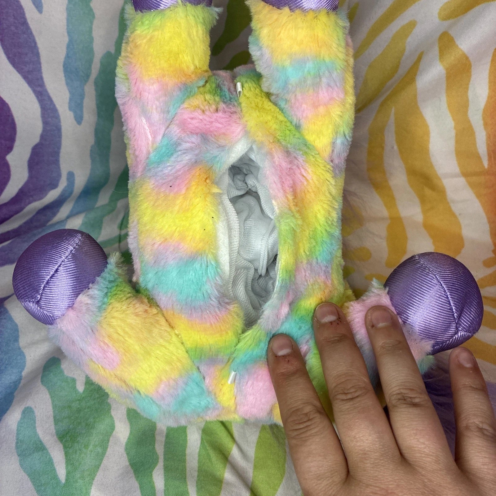 Unicorn Baby Surprise Skyla Mother W/ 2 Babies Pastel Tie Dye Plush