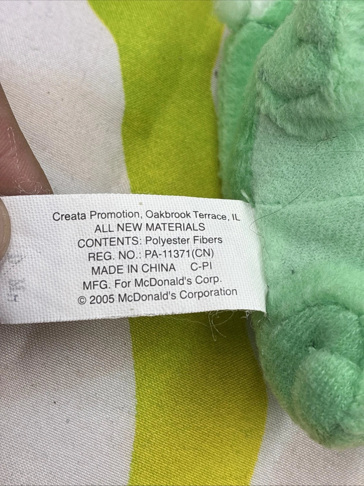 Neopets McDonald’s Green Kacheek Happy Meal 5” Plush Toy 2005