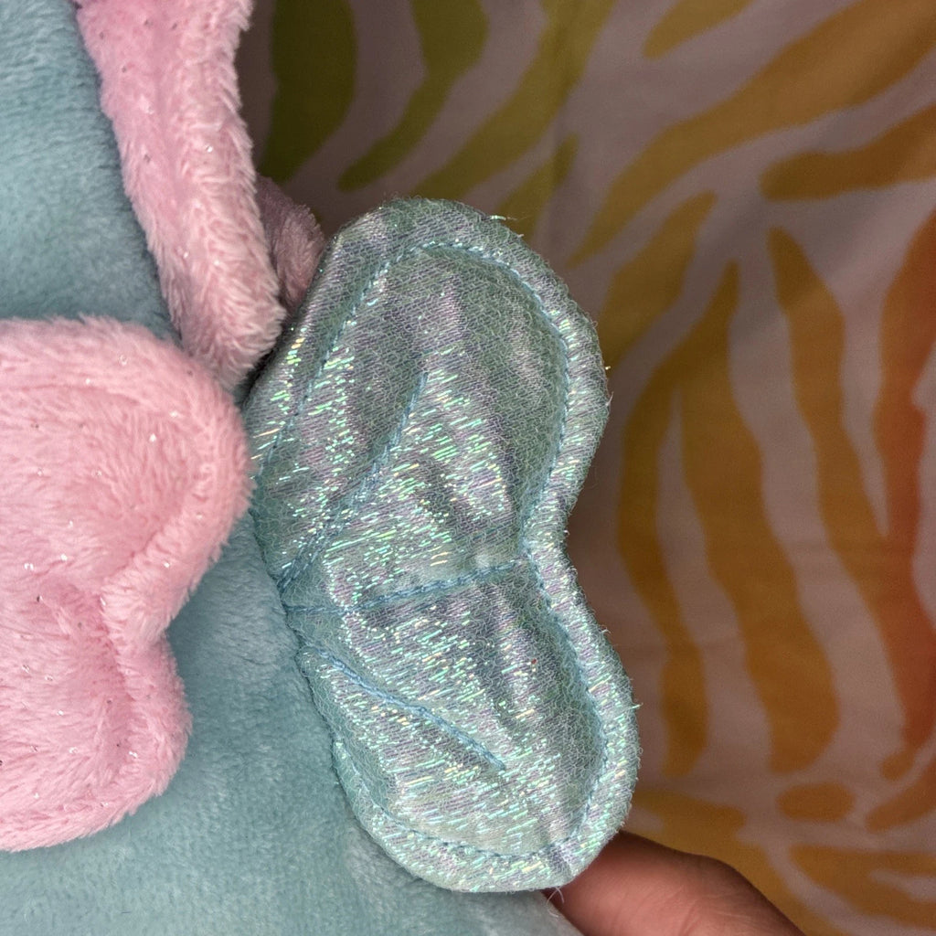 Gund Seahorse 11” Plush Blue Pink Stuffed Animal Sparkly Hearts Coral