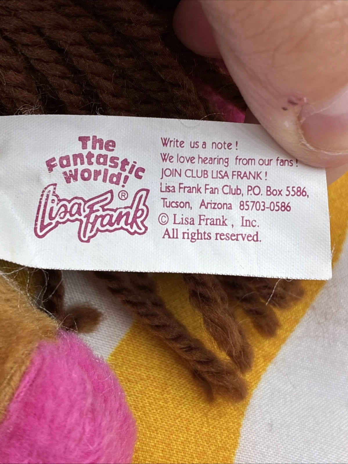 Vintage 1998 Lisa Frank Fantastic Beans 8” Rainbow Chaser Beanbag Plush