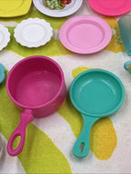 Barbie Doll Kitchenware 32 Piece Lot Plates Cups Cake Pot Food Pan Utensils