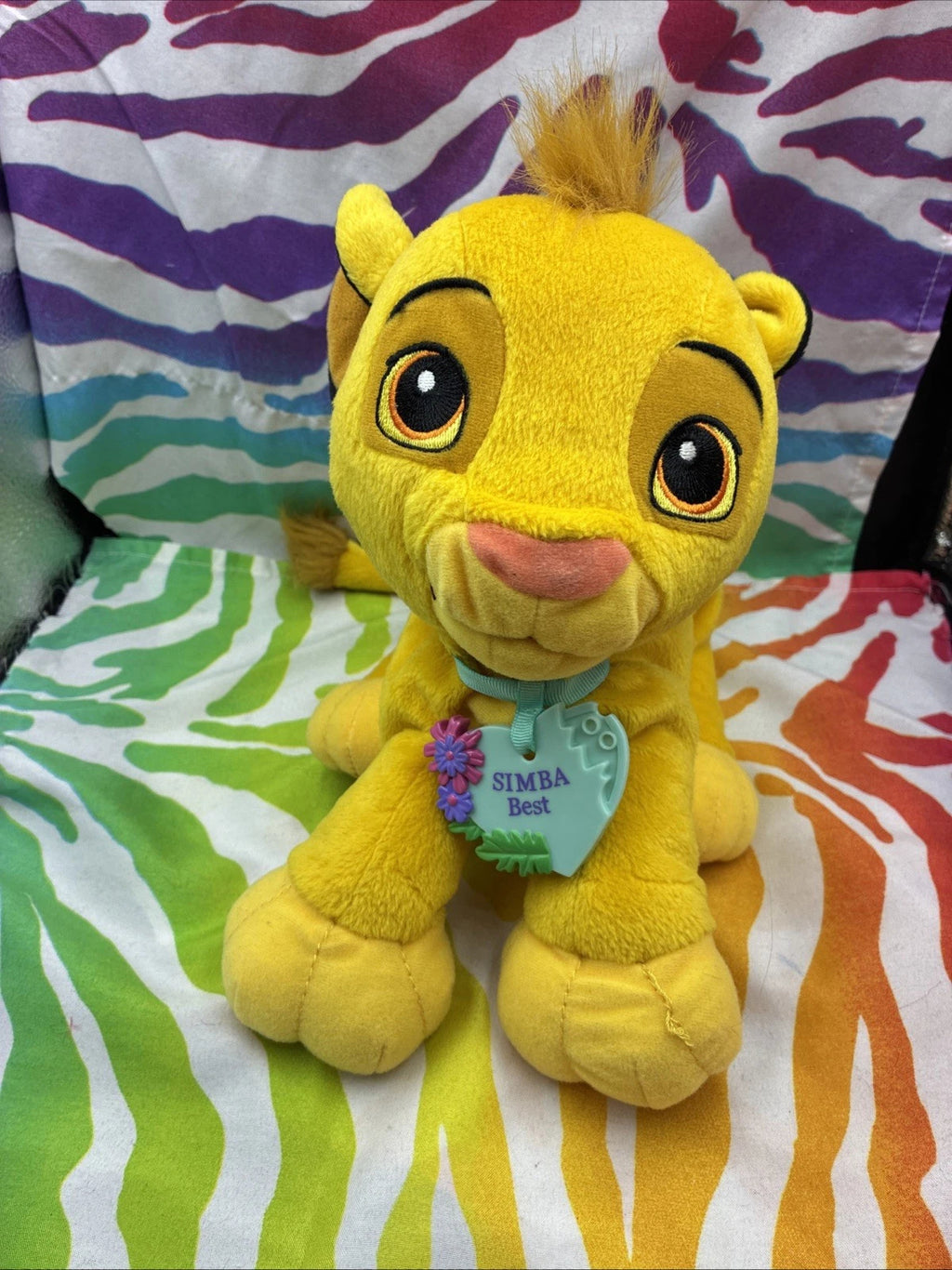 Disney Lion King Sweetheart Simba & Nala Kissing Plush Set W/ Necklaces 2002