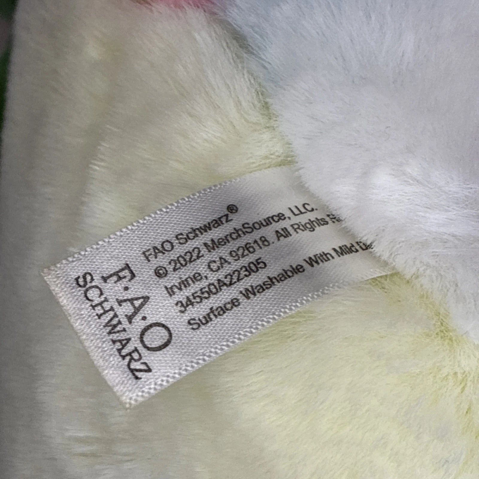 FAO Schwarz Chibi Pals Pastel Tie Dye Bunny Stuffed Animal Plush